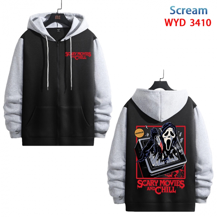 Scream Anime cotton zipper patch pocket sweater from S to 3XL WYD-3410-3