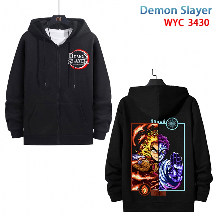 Demon Slayer Kimets Anime cotton zipper patch pocket sweater from S to 3XL WYC-3430-3