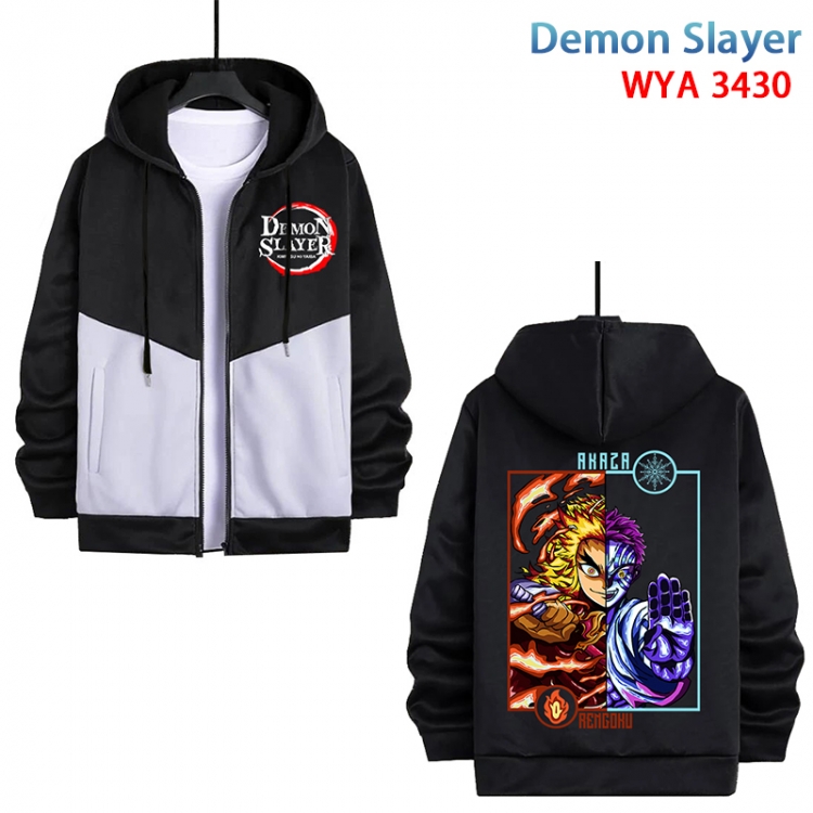 Demon Slayer Kimets Anime cotton zipper patch pocket sweater from S to 3XL  WYA-3430-3