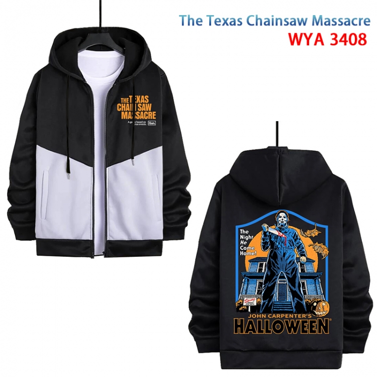 The Texas Chainsaw Massacre Anime cotton zipper patch pocket sweater from S to 3XL WYA-3408-3