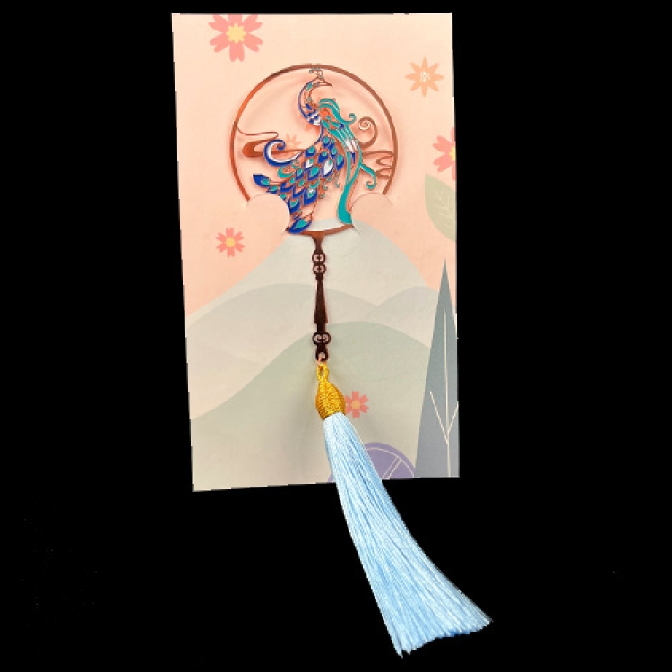Animal series tassel style Hollow stainless steel literary and classical bookmarks price for 5 pcs