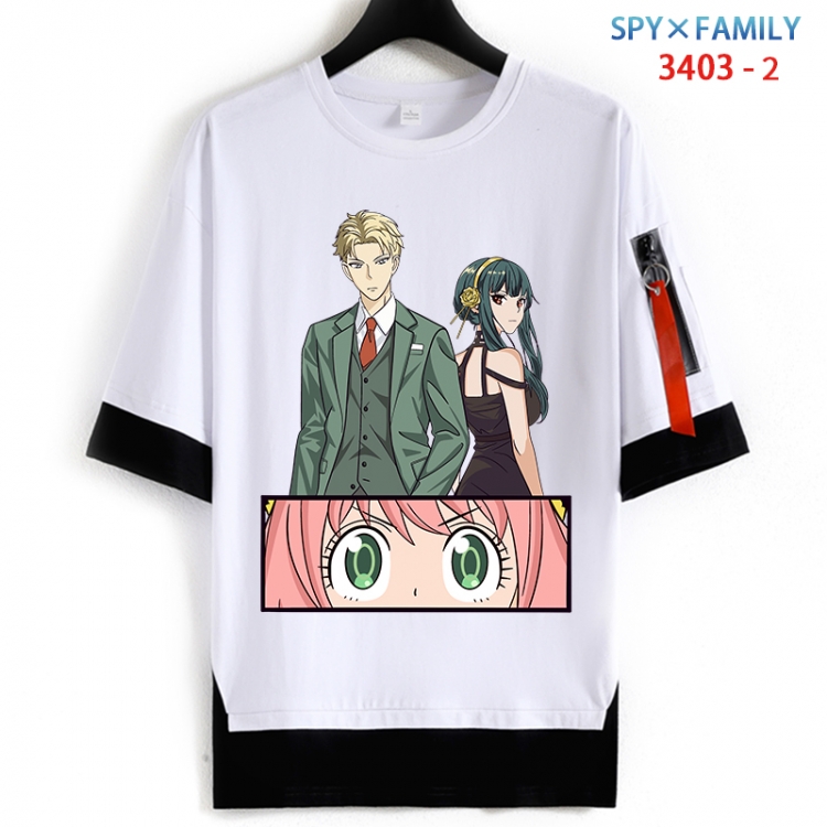 SPY×FAMILY Cotton Crew Neck Fake Two-Piece Short Sleeve T-Shirt from S to 4XL HM-3403-2