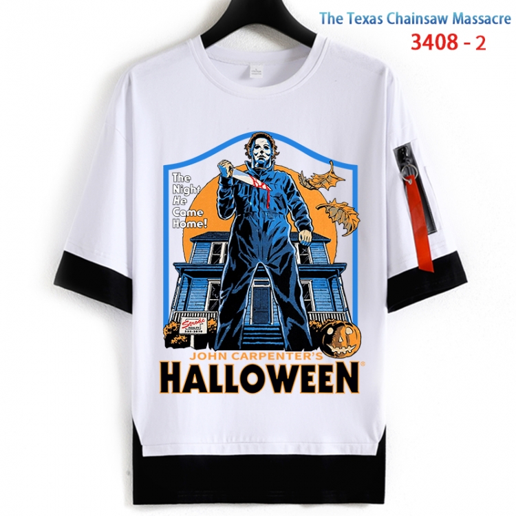 The Texas Chainsaw Massacre  Cotton Crew Neck Fake Two-Piece Short Sleeve T-Shirt from S to 4XL  HM-3408-2