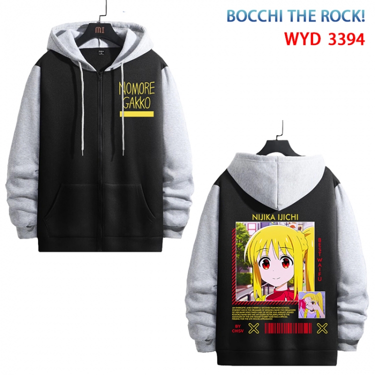 Bocchi the Rock Anime cotton zipper patch pocket sweater from S to 3XL WYD-3394-3