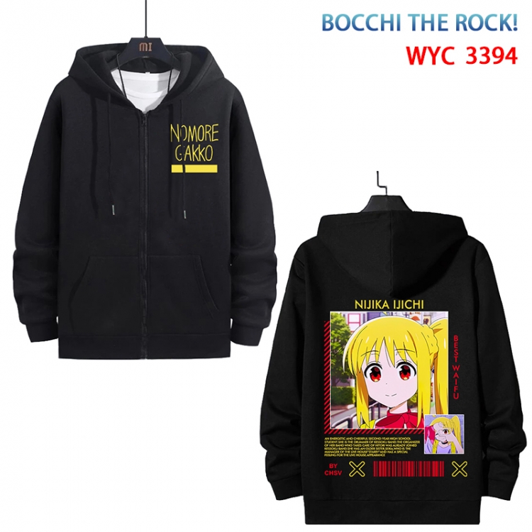 Bocchi the Rock Anime cotton zipper patch pocket sweater from S to 3XL WYC-3394-3