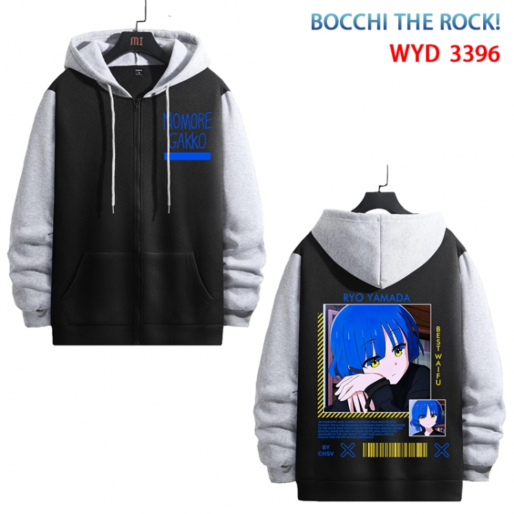 Bocchi the Rock Anime cotton zipper patch pocket sweater from S to 3XL WYD-3396-3