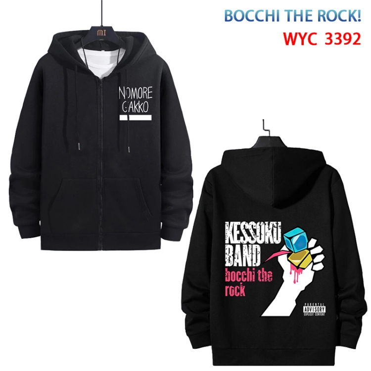 Bocchi the Rock Anime   WYC-3392-3cotton zipper patch pocket sweater from S to 3XL