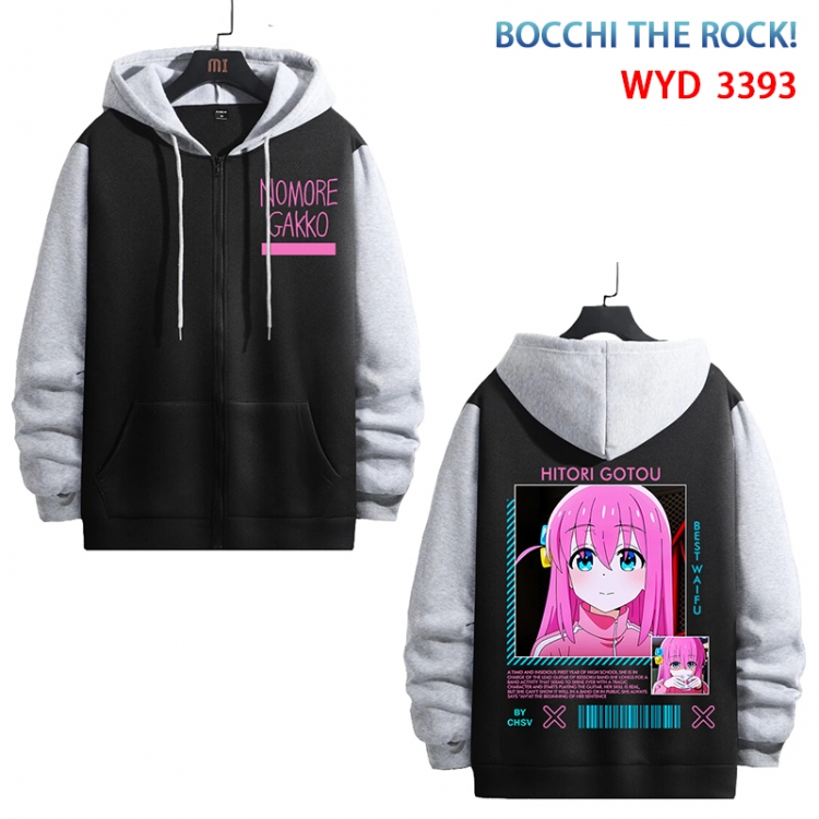 Bocchi the Rock Anime cotton zipper patch pocket sweater from S to 3XL WYD-3393-3