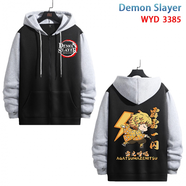 Demon Slayer Kimets Anime cotton zipper patch pocket sweater from S to 3XL WYD-3385-3