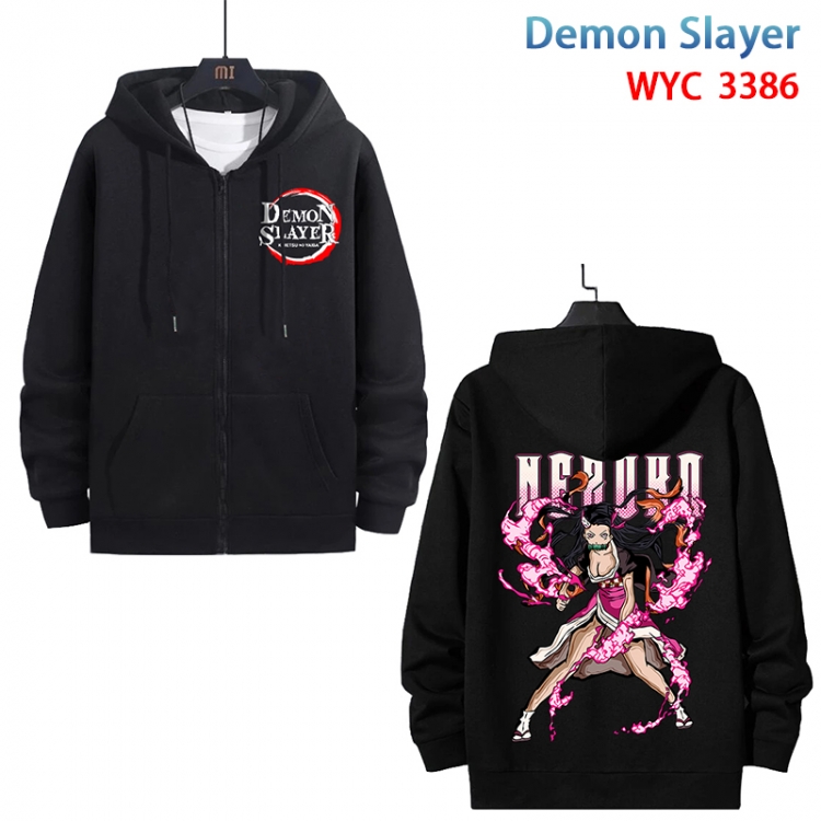 Demon Slayer Kimets Anime cotton zipper patch pocket sweater from S to 3XL  WYC-3386-3