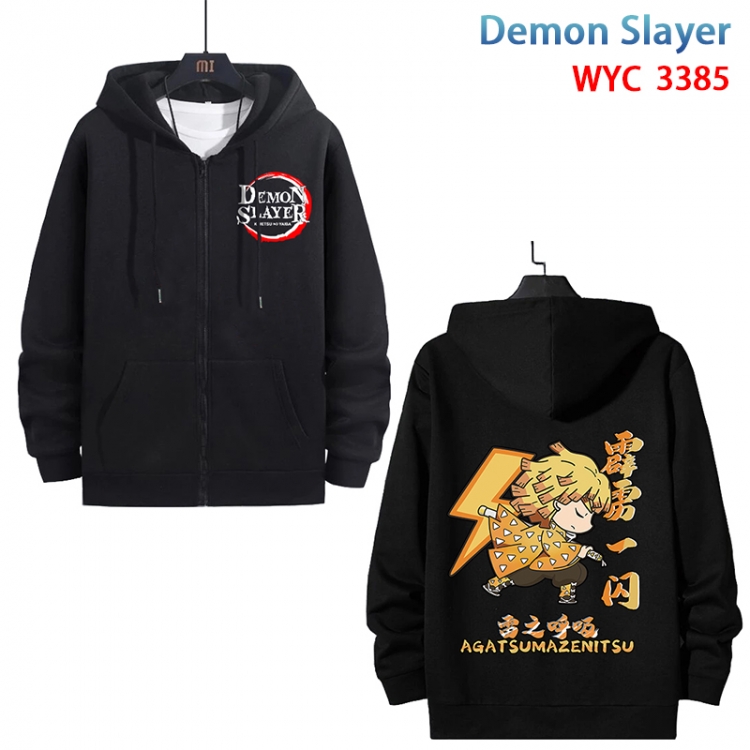 Demon Slayer Kimets Anime cotton zipper patch pocket sweater from S to 3XL WYC-3385-3