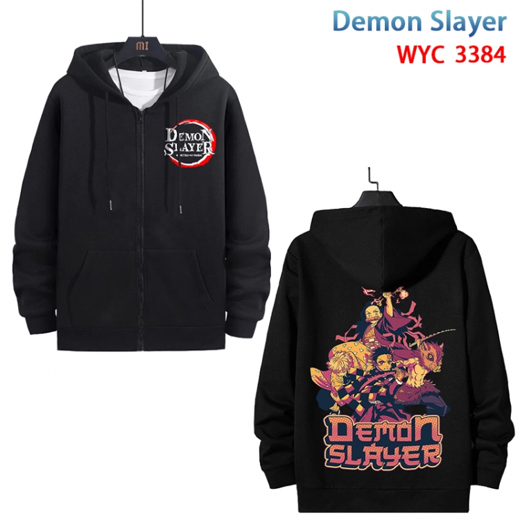 Demon Slayer Kimets Anime cotton zipper patch pocket sweater from S to 3XL WYC-3384-3