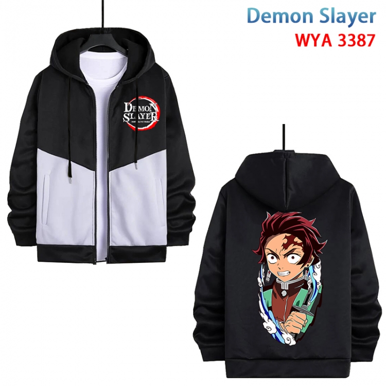 Demon Slayer Kimets Anime cotton zipper patch pocket sweater from S to 3XL WYA-3387-3