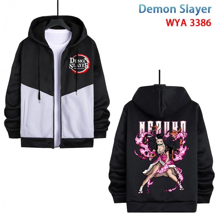 Demon Slayer Kimets Anime cotton zipper patch pocket sweater from S to 3XL  WYA-3386-3