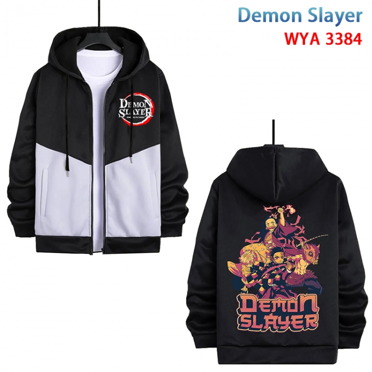 Demon Slayer Kimets Anime cotton zipper patch pocket sweater from S to 3XL WYA-3384-3