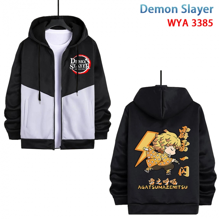 Demon Slayer Kimets Anime cotton zipper patch pocket sweater from S to 3XL WYA-3385-3