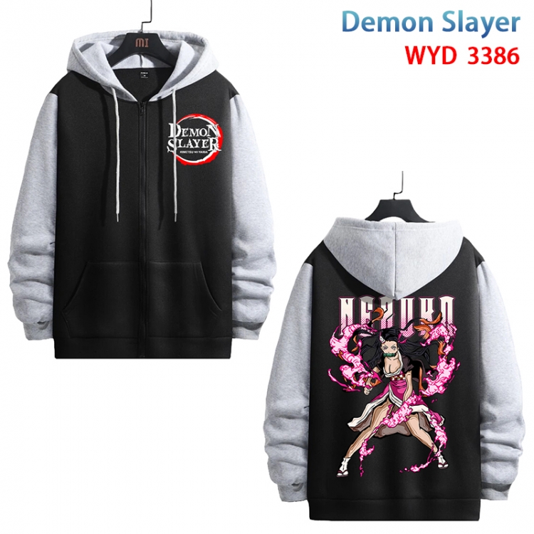 Demon Slayer Kimets Anime cotton zipper patch pocket sweater from S to 3XL WYD-3386-3