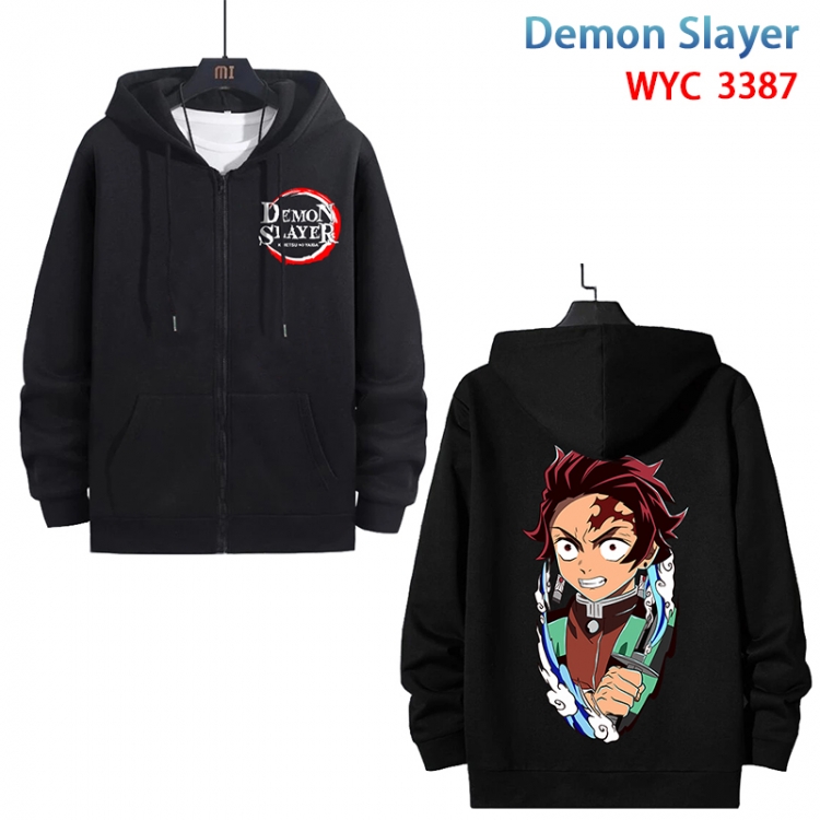 Demon Slayer Kimets Anime cotton zipper patch pocket sweater from S to 3XL WYC-3387-3