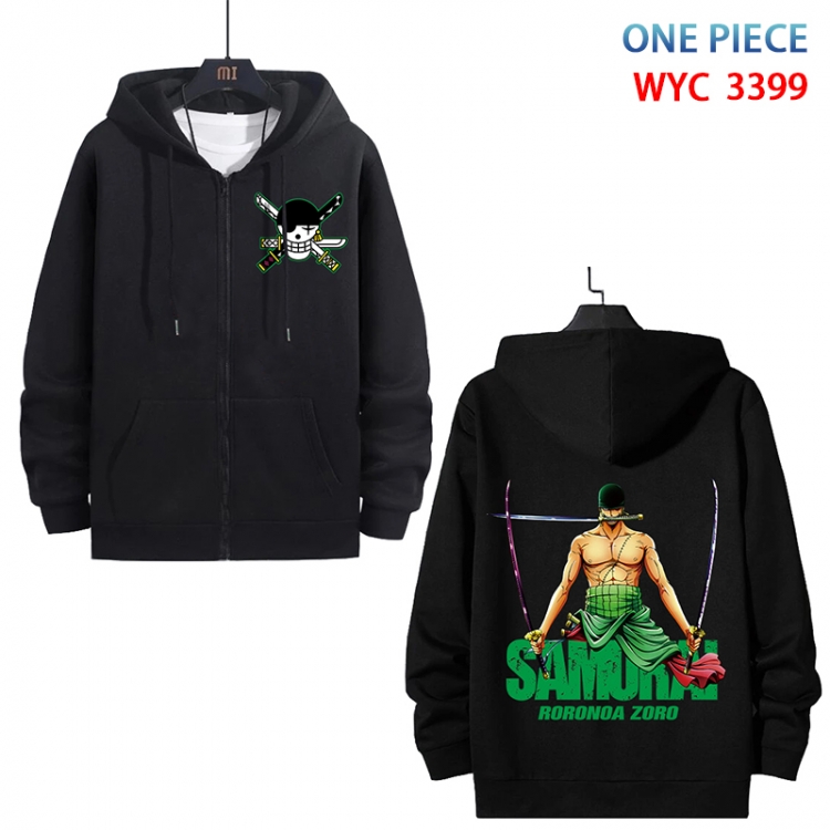One Piece Anime cotton zipper patch pocket sweater from S to 3XL  WYC-3399-3