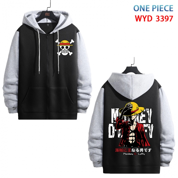 One Piece Anime cotton zipper patch pocket sweater from S to 3XL  WYD-3397-3