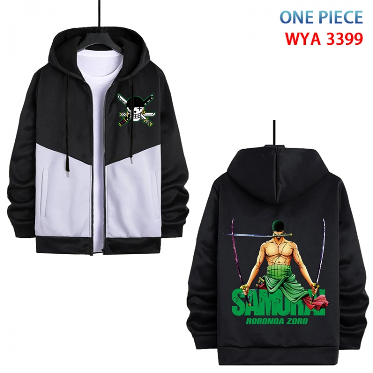 One Piece Anime cotton zipper patch pocket sweater from S to 3XL WYA-3399-3