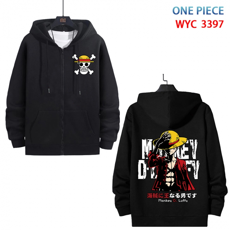 One Piece Anime cotton zipper patch pocket sweater from S to 3XL WYC-3397-3