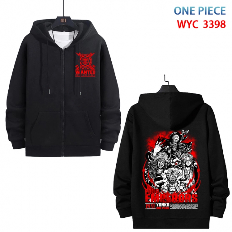 One Piece Anime cotton zipper patch pocket sweater from S to 3XL WYC-3398-3