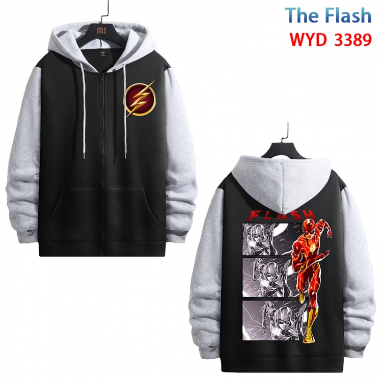 The Flash Anime cotton zipper patch pocket sweater from S to 3XL  WYD-3389-3