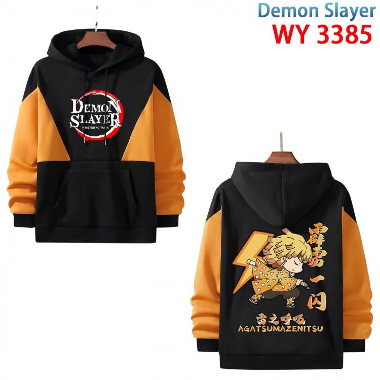 Demon Slayer Kimets Anime color contrast patch pocket sweater from XS to 4XL WY-3385-3