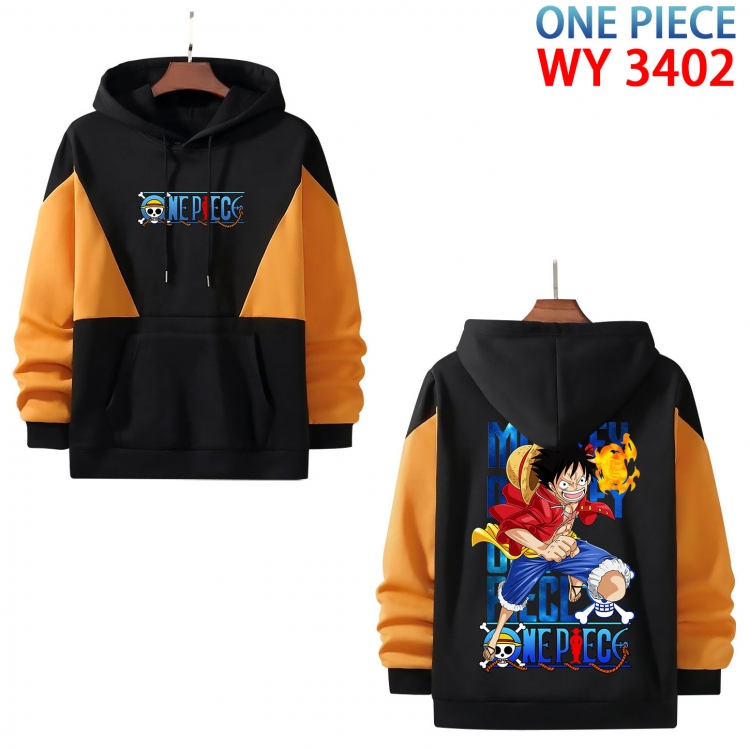 One Piece Anime color contrast patch pocket sweater from XS to 4XL  WY-3402-3