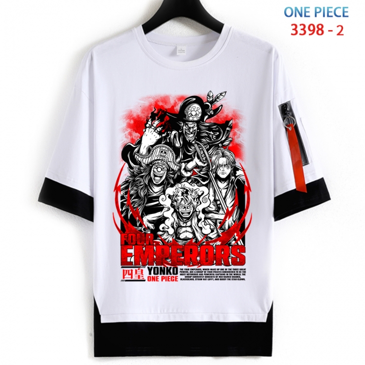 One Piece Cotton Crew Neck Fake Two-Piece Short Sleeve T-Shirt from S to 4XL