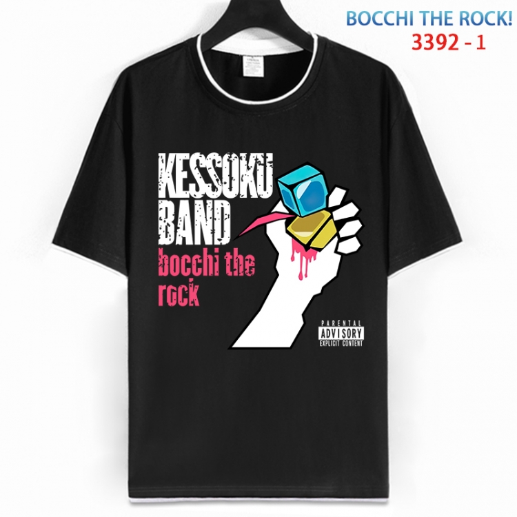 Bocchi the Rock Cotton crew neck black and white trim short-sleeved T-shirt from S to 4XL