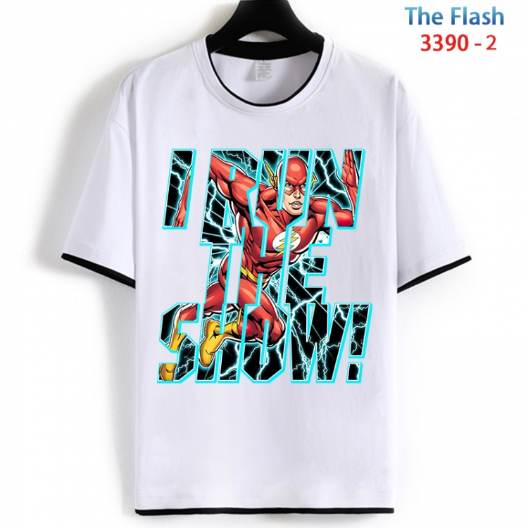 The Flash Cotton crew neck black and white trim short-sleeved T-shirt from S to 4XL