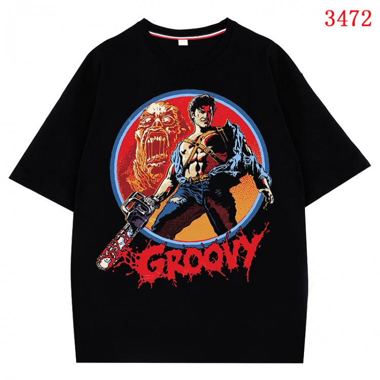 Evil illustration Anime peripheral direct spray technology pure cotton short sleeved T-shirt from S to 4XL CMY-3472-2