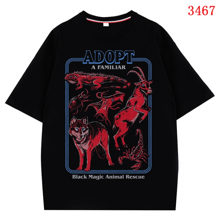 Evil illustration Anime peripheral direct spray technology pure cotton short sleeved T-shirt from S to 4XL CMY-3467-2