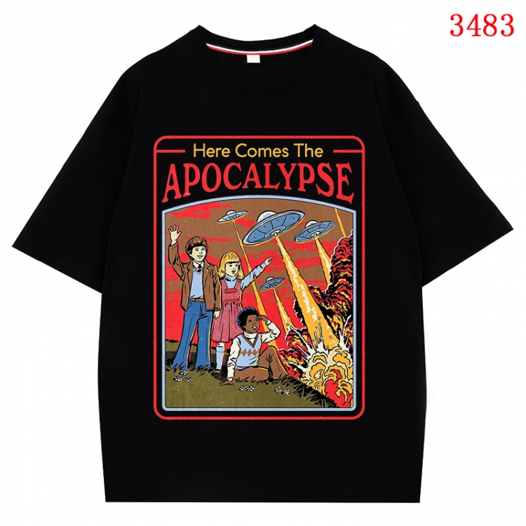 Evil illustration Anime peripheral direct spray technology pure cotton short sleeved T-shirt from S to 4XL  CMY-3483-2