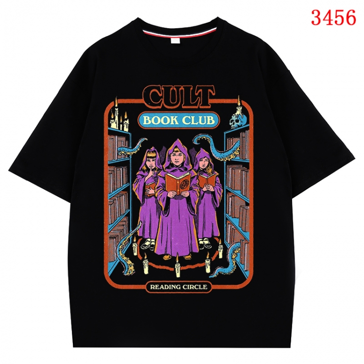 Evil illustration Anime peripheral direct spray technology pure cotton short sleeved T-shirt from S to 4XL CMY-3456-2
