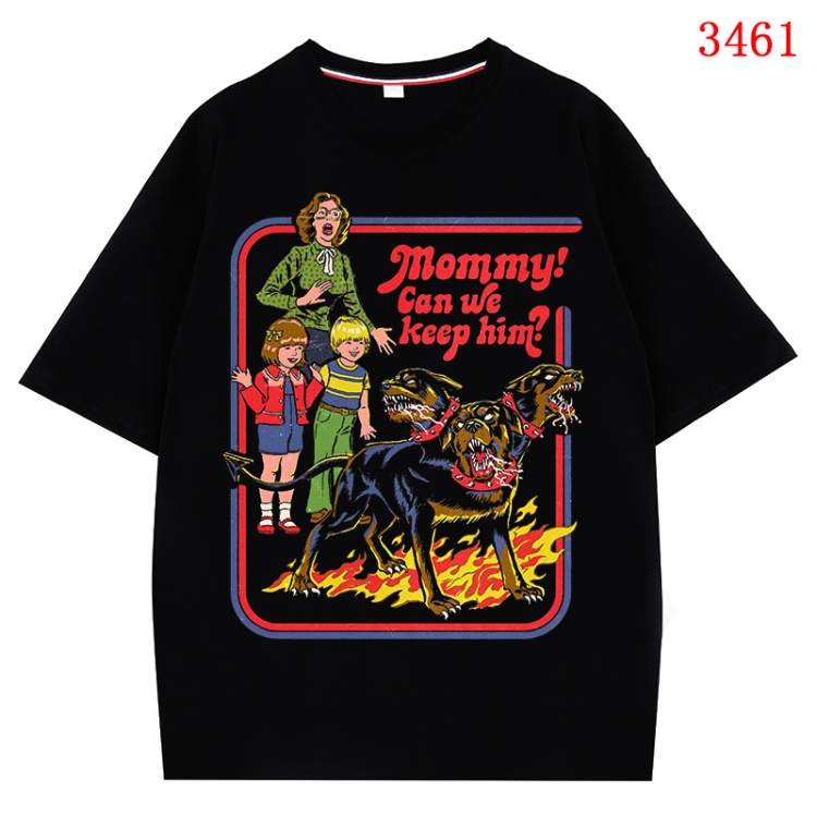 Evil illustration Anime peripheral direct spray technology pure cotton short sleeved T-shirt from S to 4XL  CMY-3461-2