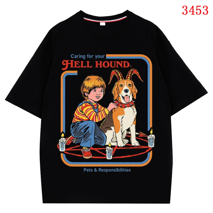 Evil illustration Anime peripheral direct spray technology pure cotton short sleeved T-shirt from S to 4XL CMY-3453-2