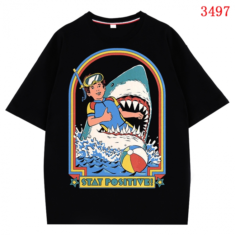 Evil illustration Anime peripheral direct spray technology pure cotton short sleeved T-shirt from S to 4XL CMY-3497-2