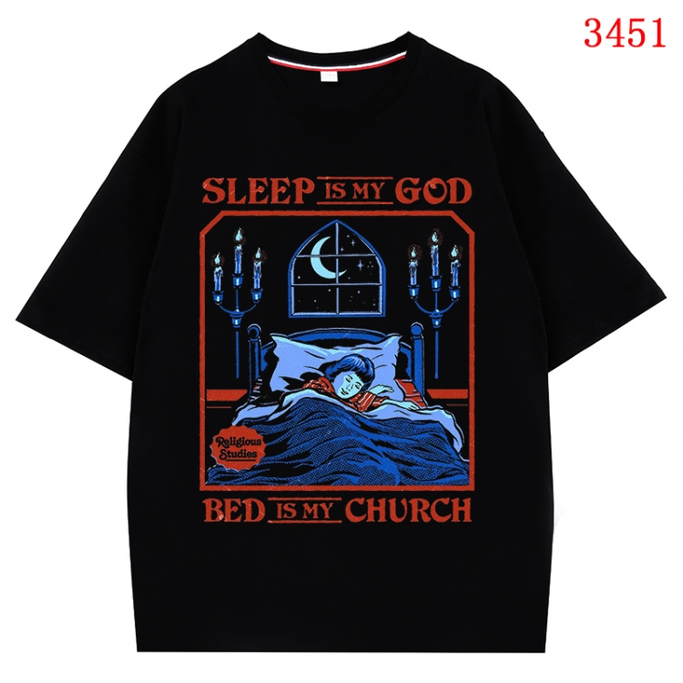 Evil illustration Anime peripheral direct spray technology pure cotton short sleeved T-shirt from S to 4XL CMY-3451-2