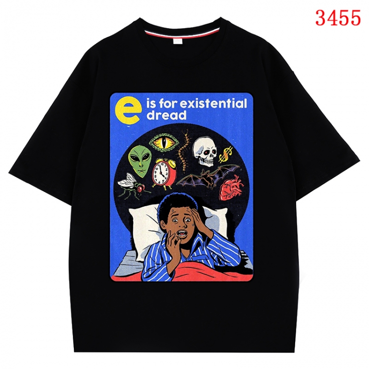 Evil illustration Anime peripheral direct spray technology pure cotton short sleeved T-shirt from S to 4XL CMY-3455-2