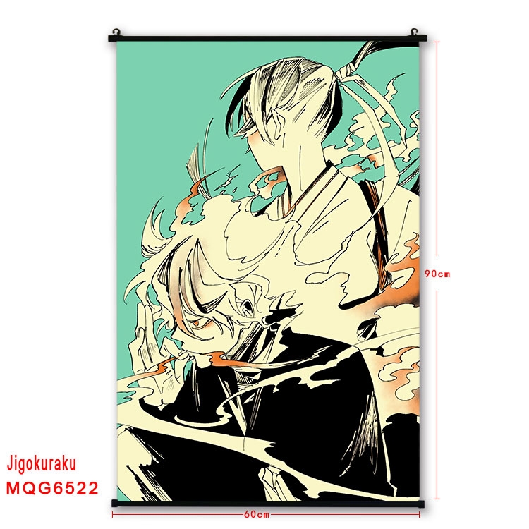 JigokuRaku Anime black Plastic rod Cloth painting Wall Scroll 60X90CM MQG-6522