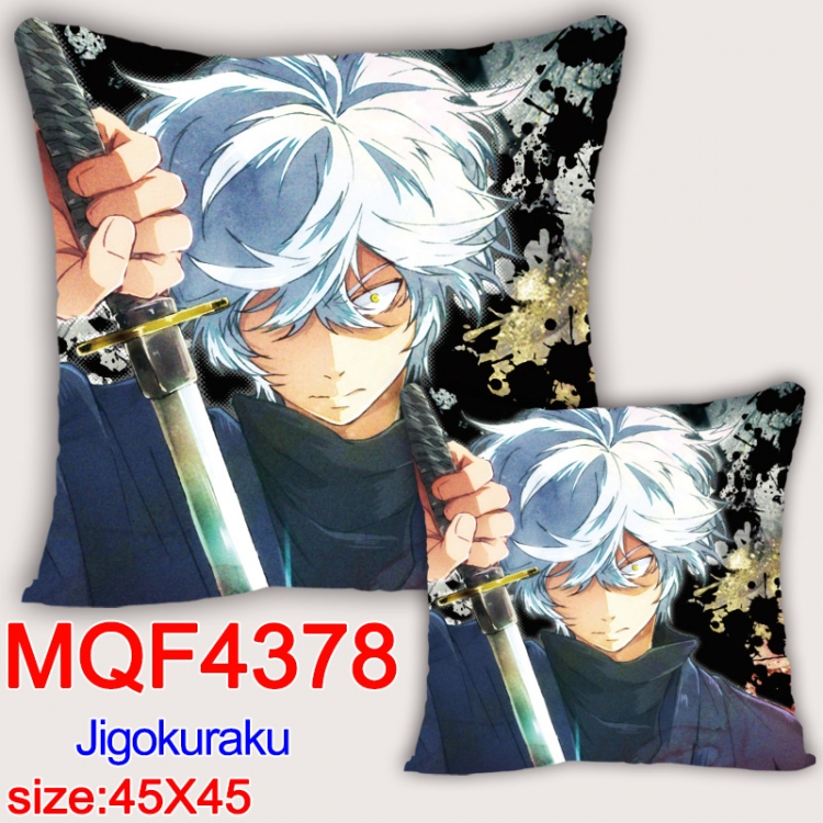 JigokuRaku Anime square full-color pillow cushion 45X45CM NO FILLING MQF-4378