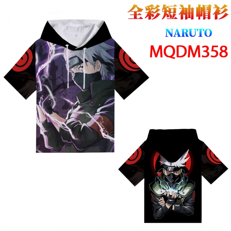 Naruto Full color hooded short sleeved T-shirt from M to 4XL MQDM358