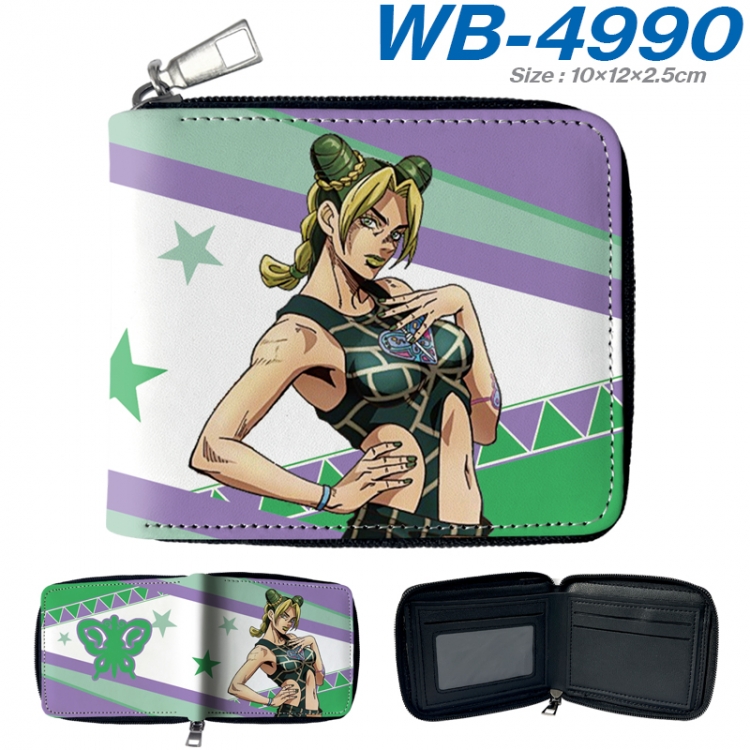 JoJos Bizarre Adventure Anime color short full zip folding wallet 10x12x2.5cm WB-4990A