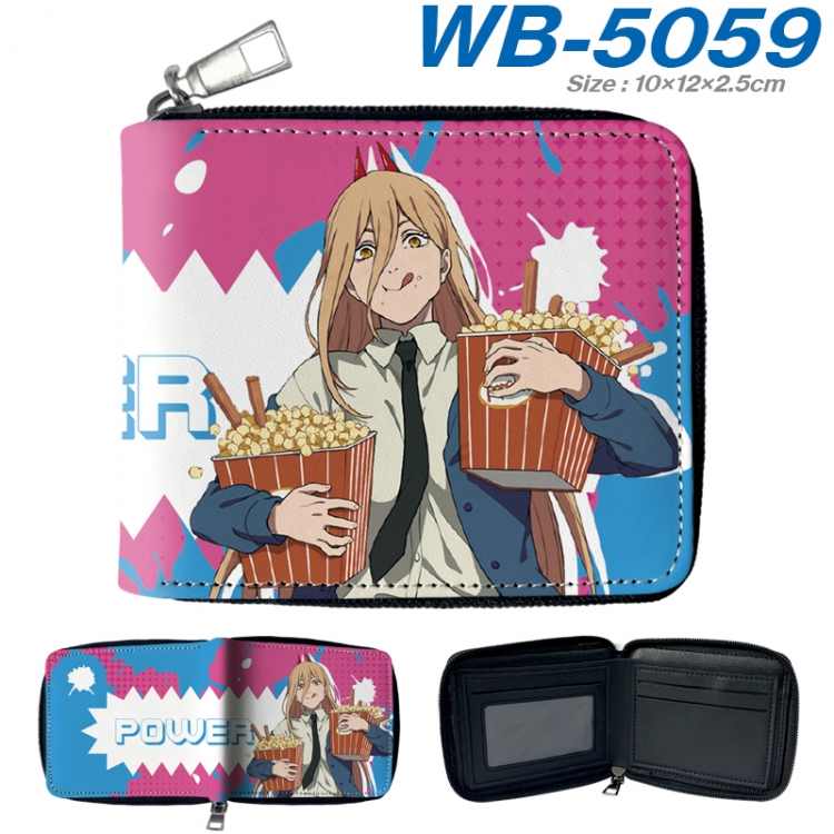 Chainsaw man Anime color short full zip folding wallet 10x12x2.5cm WB-5059A