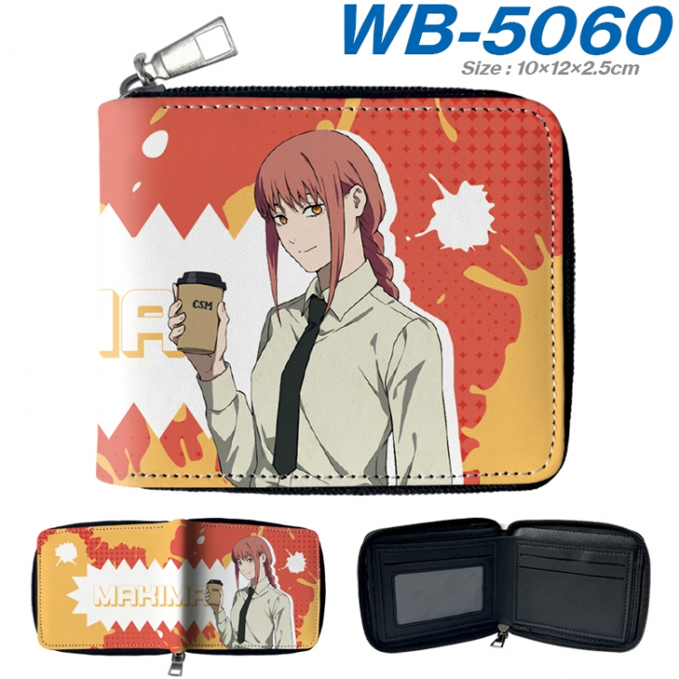 Chainsaw man Anime color short full zip folding wallet 10x12x2.5cm WB-5060A