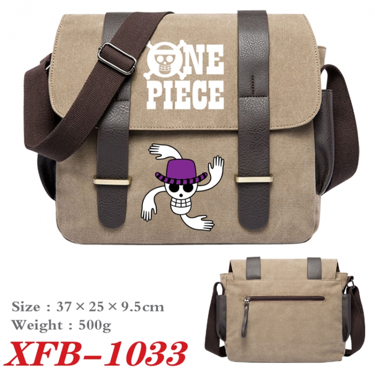 One Piece Anime double belt new canvas shoulder bag single shoulder bag 37X25X9.5cm XFB-1033
