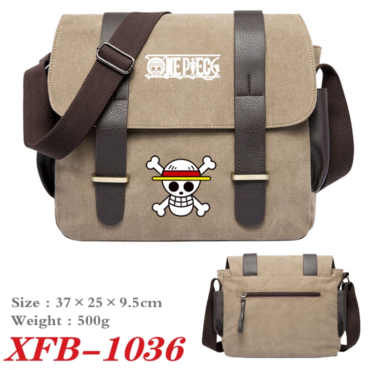One Piece Anime double belt new canvas shoulder bag single shoulder bag 37X25X9.5cm  XFB-1036